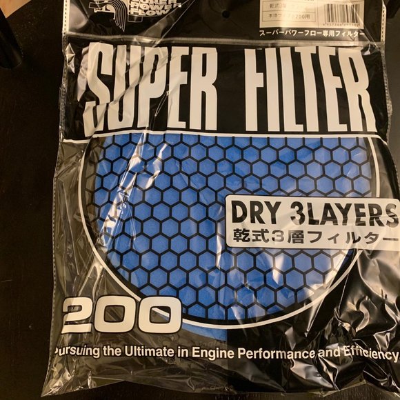 BLUE - HKS Super Power Flow 200mm Replacement Intake Air Filter - Picture 1 of 3